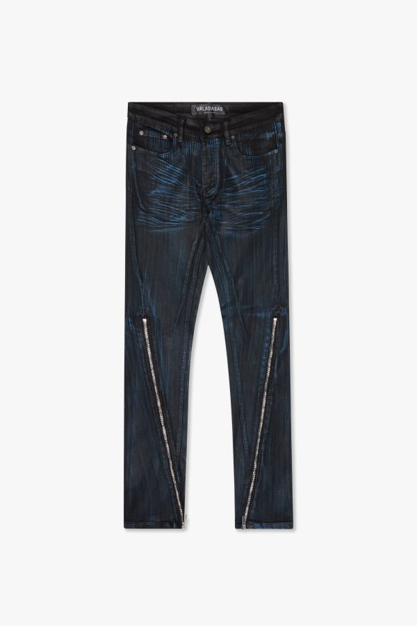 RUNNER  BLACK BLUE WAXED SKINNY JEAN For Cheap - Image 2