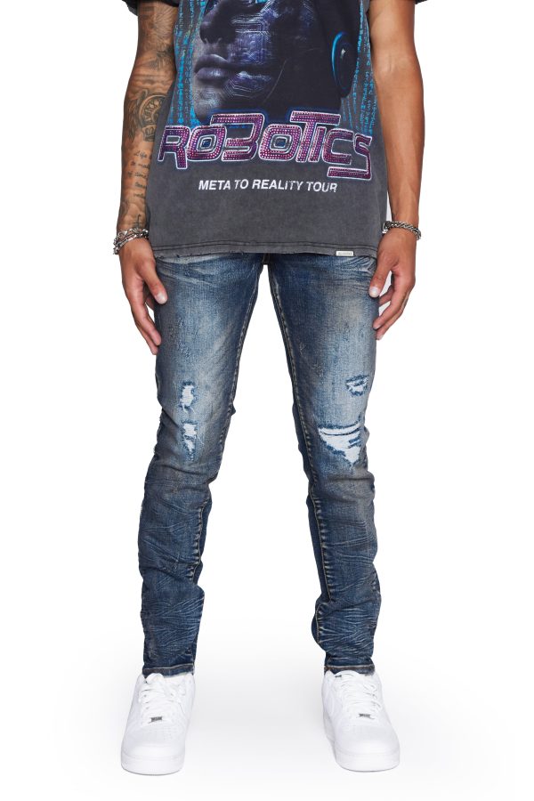 VALABASAS JEANS “GALILEO” AZZURRO For Sale - Image 2