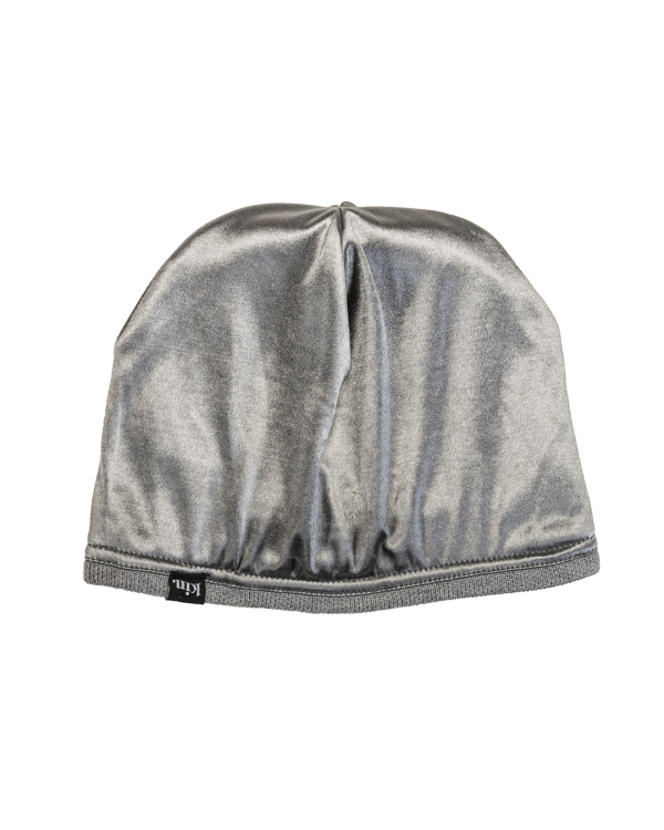 Grey White Satin Lined Logo Beanie Cheap - Image 5