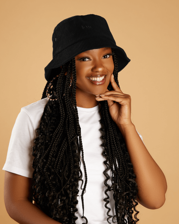 Black Corduroy Satin Lined Bucket Hat Online