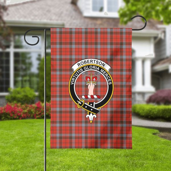 Robertson Weathered Tartan Crest Garden Flag on Sale