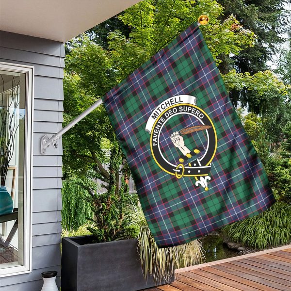 Mitchell Modern Tartan Crest Garden Flag For Sale - Image 3