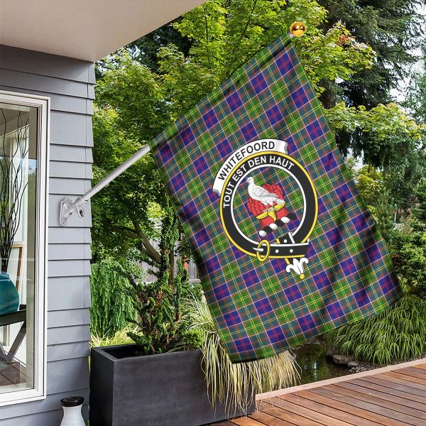 Whitefoord Tartan Crest Garden Flag For Sale - Image 3