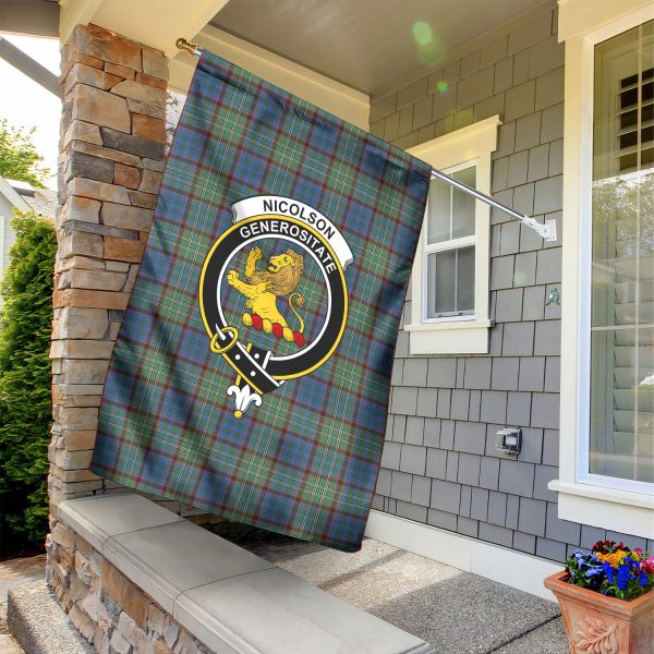 Nicolson Hunting Ancient Tartan Crest Garden Flag Sale - Image 2