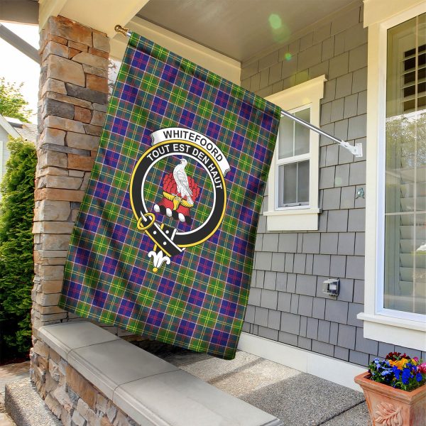 Whitefoord Tartan Crest Garden Flag For Sale - Image 2