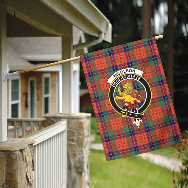 Nicolson Ancient Old Tartan Crest Garden Flag Online - Image 5