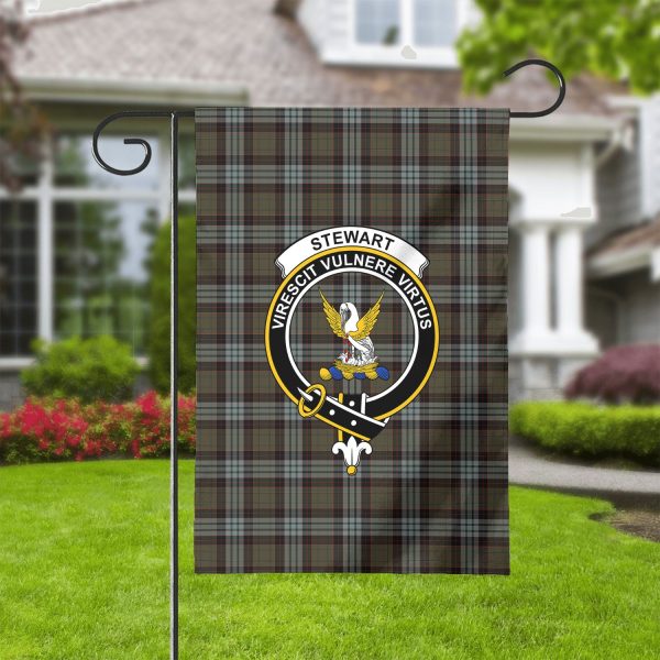 Stewart Old Weathered Tartan Crest Garden Flag For Discount