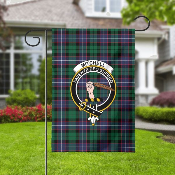 Mitchell Modern Tartan Crest Garden Flag For Sale