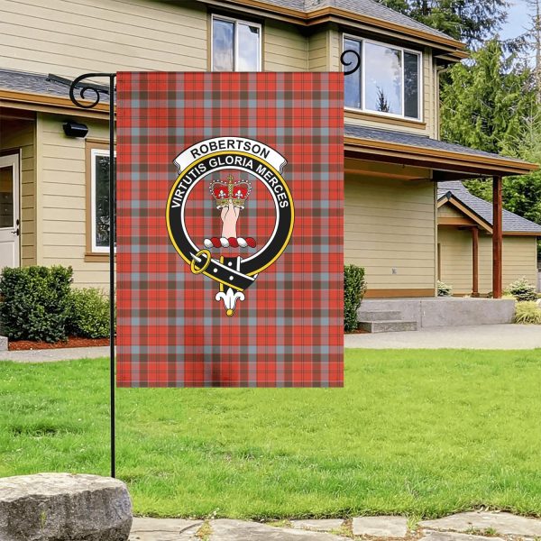 Robertson Weathered Tartan Crest Garden Flag on Sale - Image 4