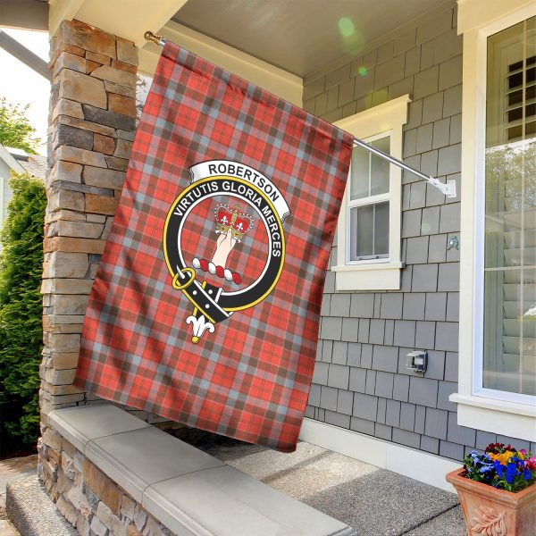 Robertson Weathered Tartan Crest Garden Flag on Sale - Image 2