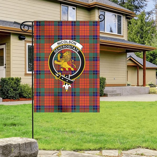 Nicolson Ancient Old Tartan Crest Garden Flag Online - Image 4