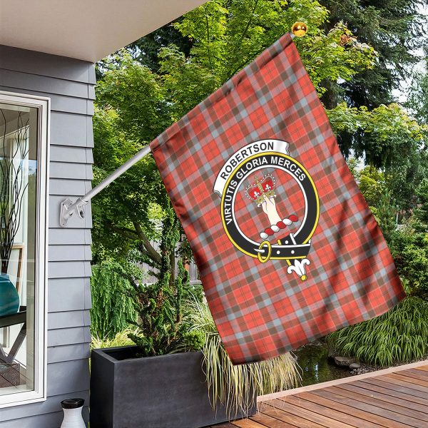 Robertson Weathered Tartan Crest Garden Flag on Sale - Image 3